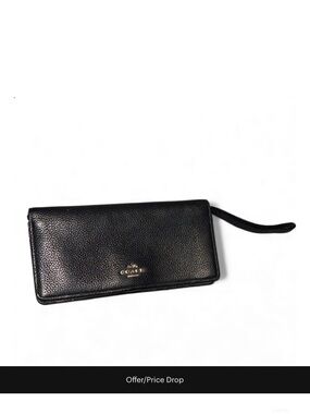 Coach Black Wallet with Signature Pattern